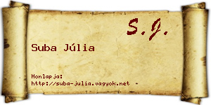 Suba Júlia névjegykártya